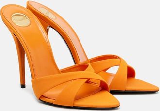 Saint Laurent Kirat 110 cr&ecirc;pe satin mules