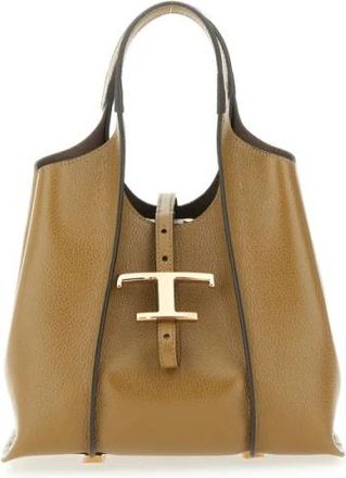 Tod's T Timeless Mini Shopping Bag - Dames - Shoppers - Bruin - ONE Size - Leer - Tassen