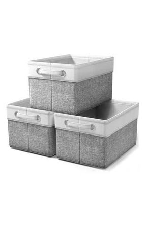 Sorbus 3-Pack Storage Basket Bin Set in Gray/White at Nordstrom Rack