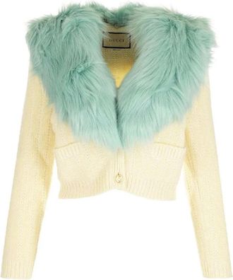 Gucci Witte Wol Kasjmier Cardigan Sweater - Dames - Vesten - Wit - M - Wol - Truien & Vesten