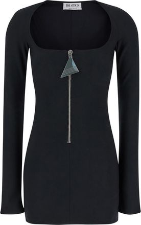 The Attico Black scoop-neck mini dress