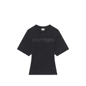 Courr&egrave;ges Logo-print Cotton T-shirt