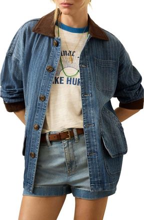 Faherty Sunwashed Denim Barn Jacket in Dusk Stripe Wash at Nordstrom Rack, Size Medium