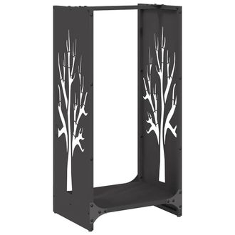 vidaXL Le&ntilde;ero Negro 40x30x80 Cm Acero Laminado En Fr&iacute;o Vidaxl