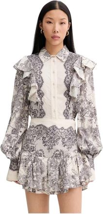 Blugirl Shirt met plantenprint - Dames - Shirt Kleedjes - Veelkleurig - M - Kleedjes