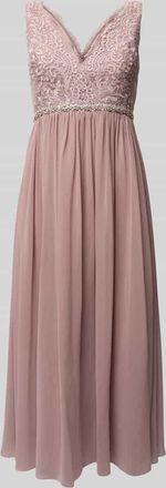 My Mascara Curves Abendkleid mit Spitzenbesatz in Mauve, Größe 48
