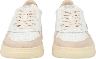 Autry Multicolor Perforated Suede-Trim Leather Sneakers