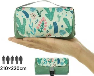 OEM Manta De Picnic, Impermeable, Ultraligera Y Compacta, Manta Verde Para Exteriores, Acampadas, Playa Y Senderismo, Verde Oscuro, 150 X 210 Cm