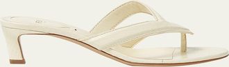 Fendi Fling Snake-Embossed Leather Thong Sandals
