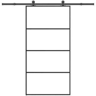 vidaXL Vidaxl - Puerta Corredera Set Herrajes Vidrio Esg Aluminio 102,5x205 Cm