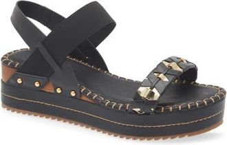 Bottero Noronha Slingback Platform Wedge Sandal in Preto at Nordstrom, Size 10