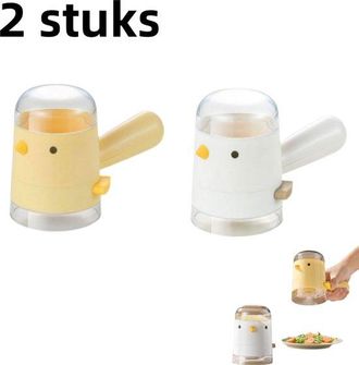 OEM Piezas, Tarros Para Especias, Botella Dosificadora De Sal Bird Para Especias De Cocina Y Hogar, Blanco + Amarillo