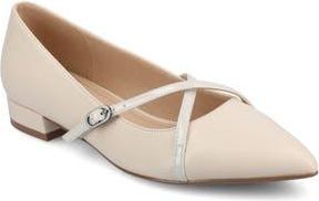 Journee Collection Camby Pointed Toe Flat in Bone at Nordstrom Rack, Size 7.5