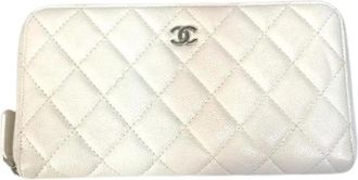 Chanel Pre-owned Long wallet (bi-fold) - Dames - Vintage Accessoires - Wit - ONE Size - Leer - Vintage