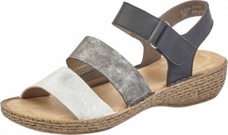 Rieker Womens Low Wedge Sandal In White Combo