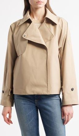 Save The Duck Greta Water Resistant Short Raincoat in Stardust Beige at Nordstrom Rack, Size 3(M/l)
