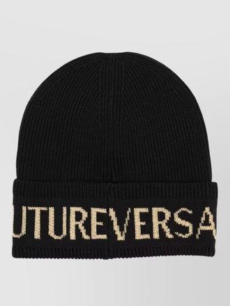 Versace Jeans Couture wool acrylic beanie ribbed knit turn up