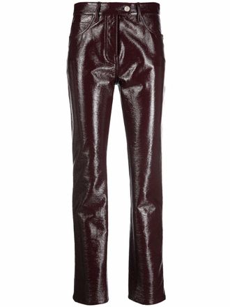 Courr&egrave;ges five-pocket vinyl straight trousers - Red