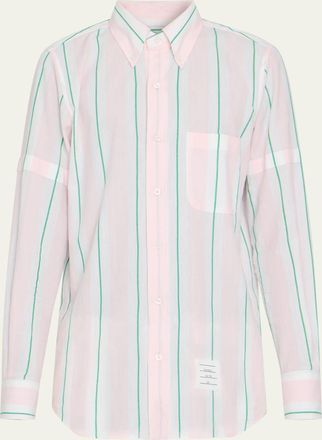 Thom Browne Striped Long-Sleeve Cotton Shirt