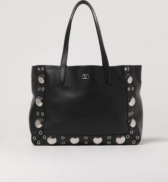 Valentino Garavani Borsa Nellcôte Valentino Garavani in pelle martellata con borchie ed occhielli