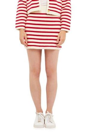 English Factory Stripe Miniskirt in Red/cream at Nordstrom Rack, Size X-Small