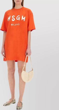 Msgm logo crew neck mini dress
