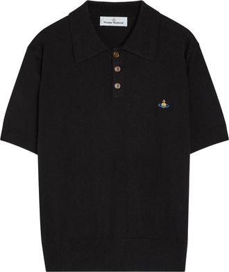 Vivienne Westwood Embroidered-motif Ribbed-trim Polo Shirt