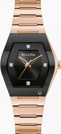Bulova Womens 97P158 Ladies Gemini Watch - Rose Gold - One Size