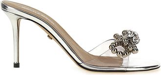 Mach & Mach Silver Stud Bow Heels