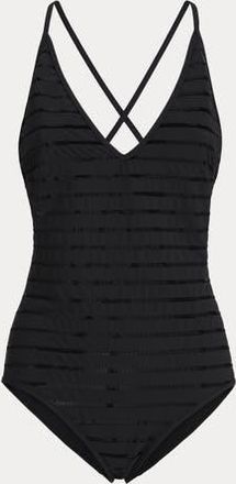 Brunello Cucinelli Dazzling stripes bathing suit in Lignite Grey at Nordstrom, Size 46 It