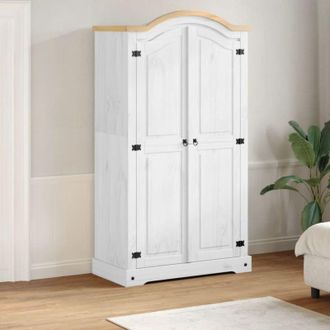 vidaXL Vidaxl - Armario Corona Madera Maciza De Pino Blanco 102x52x186 Cm