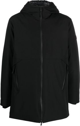 Peuterey logo-patch hooded coat - men - Polyester/Elastane/Polyester/Polyamide - XXXL - Black