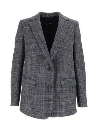 Fabiana Filippi Night Blue Drawstring M&eacute;lange Blazer