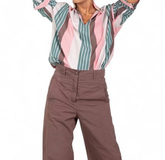 A Shirt Thing Penelope Long Sleeve Top In Carnation Stripe