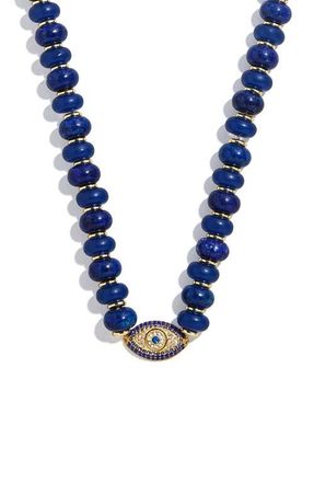 BaubleBar Leah Evil Eye Beaded Necklace in Blue at Nordstrom