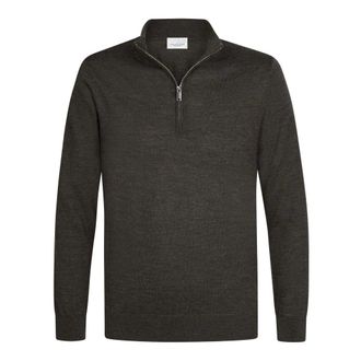 Profuomo Merino Half Zip - - Knitwear - Uomo - Marrone - M