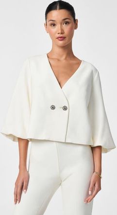 Trina Turk Basal Cropped Jacket with Embellished Buttons in Winter White at Nordstrom, Size 10