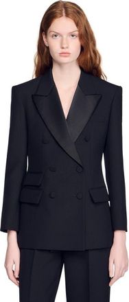 Sandro Tuxedo jacket with satin collar in Black at Nordstrom, Size 36 Eu