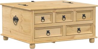 vidaXL Caja De Almacenaje Corona Madera Maciza De Pino 90x78x45 Cm Vidaxl