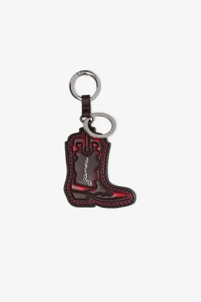 Ganni Red Western Boot Keyring