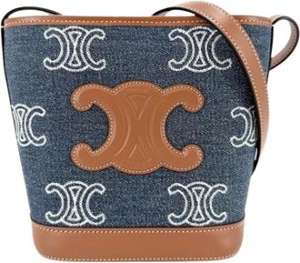 Celine Pre-owned Vintage Denim Shoulder Bag - Dames - Vintage Tas - Blauw - ONE Size - Denim - Vintage