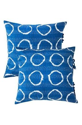Melange Home Circles Kantha Set of 2 Cotton Shams in Indigo at Nordstrom Rack, Size Euro