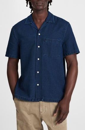 Madewell Indigo Dyed Camp Shirt in Dark Indigo at Nordstrom Rack, Size X-Large