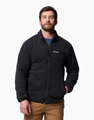 Columbia Mens Columbia Rugged Ridge High Pile Full Zip Mens Black Fleece Jacket - Size: 36