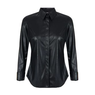 Elisabetta Franchi Dames, Blouses & Shirts, Zwart, Maat: 2XL Leer