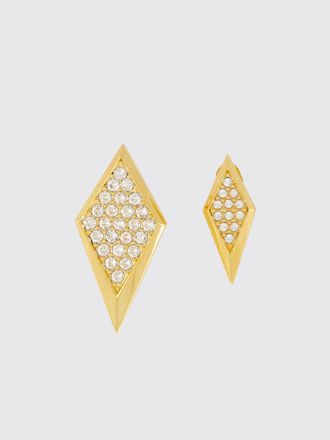 Versace Orecchini a lobo a rombo con charm e strass