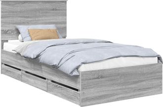 vidaXL Estructura De Cama Gris Sonoma 100 X 200 Cm Madera Ingenieril Vidaxl