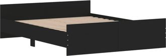 vidaXL Estructura de cama con cabecero y piecero negro 160x200 cm Vidaxl