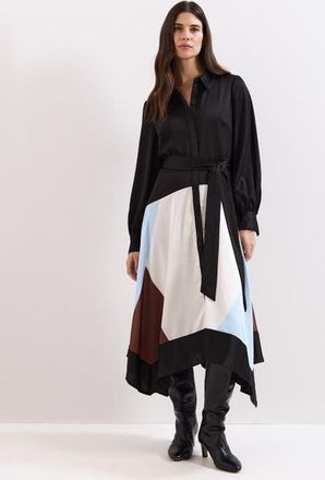 Phase Eight Samalie Satin Hanky Dress in Black at Nordstrom, Size 10