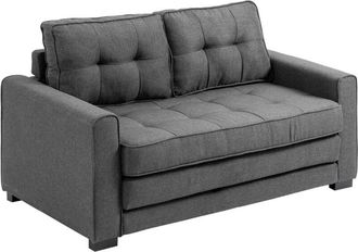 HOMCOM Homcom - Divano Letto 2 Posti in Tessuto Imbottito con Molle 151x75x85cm Grigio